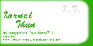 kornel thun business card